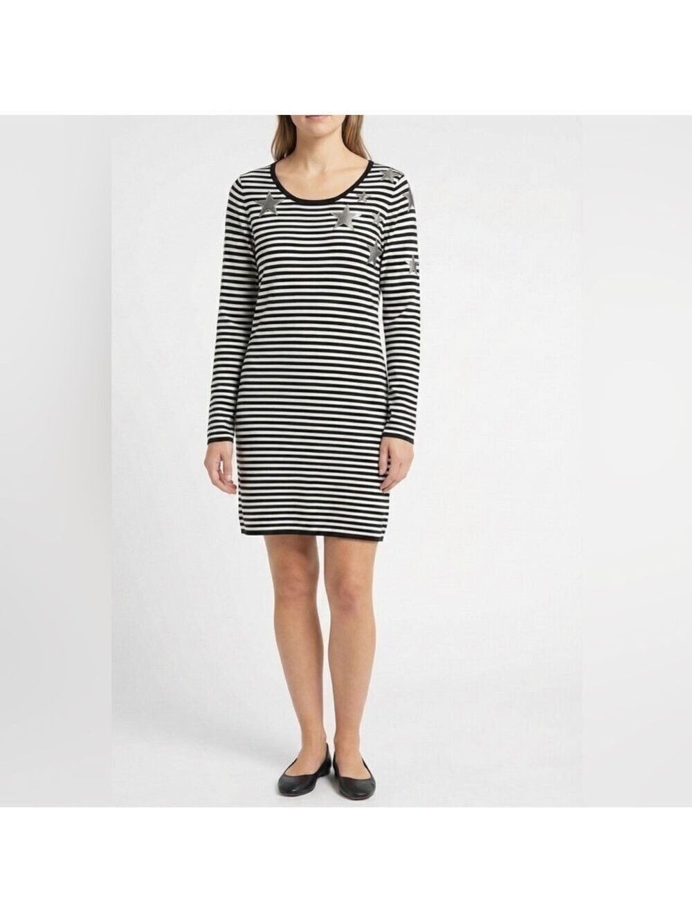 MAISON SCOTCH 100% Cotton Stretch Knit Long Sleeve T-Shirt Dress US Sz 2